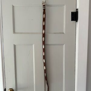 Vintage brown concho belt with silver accents